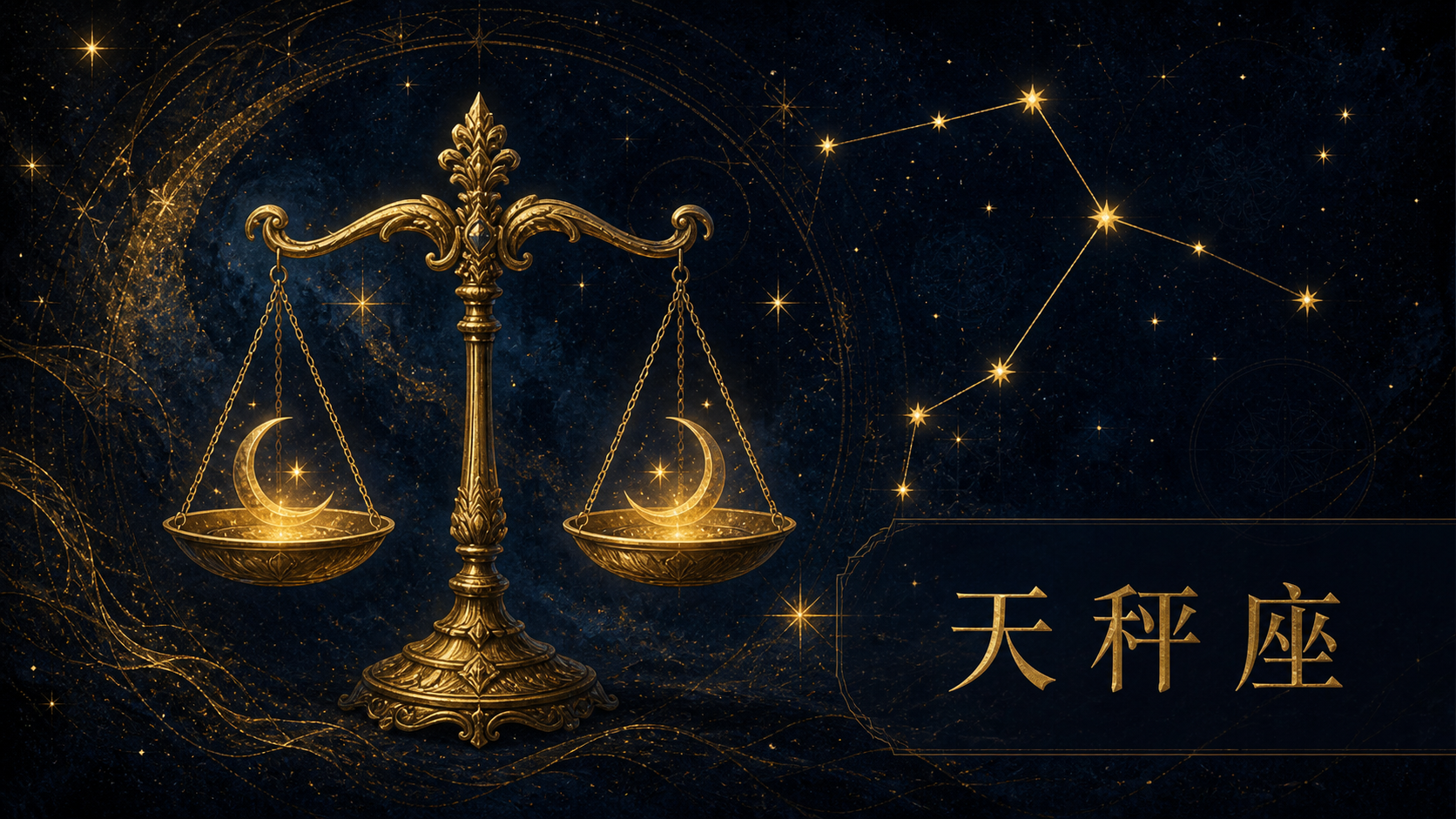 天秤座と出生図を象徴する星空の風景