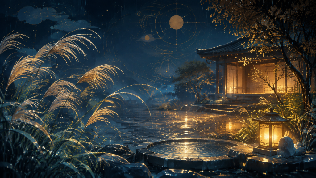 癸未を象徴する静かに地面を潤す雨と季節の風景