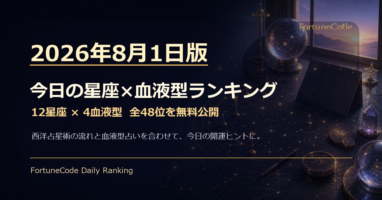 2026年8月1日版 星座×血液型ランキング